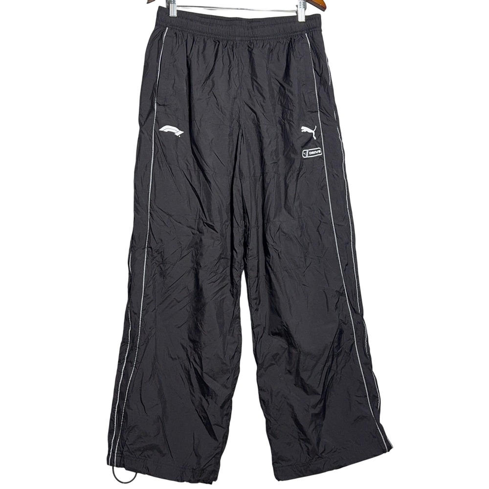 Puma F1 Racing Track Pants Mens Size Large Nylon Formula 1 Black Gorpcore